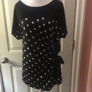 Polka dot side tie top